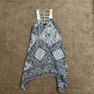 Trixxi Women’s Blue and White Dress in Size Small